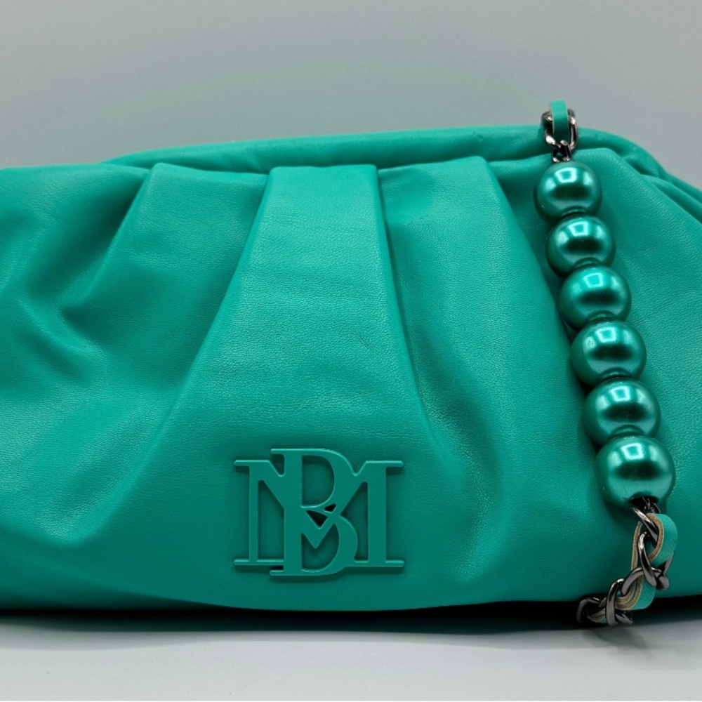 NWT Badgley Mischka Elegant Teal Women's Bag with Beaded Strap